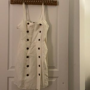 NWT linen blend dress with buttons and belt